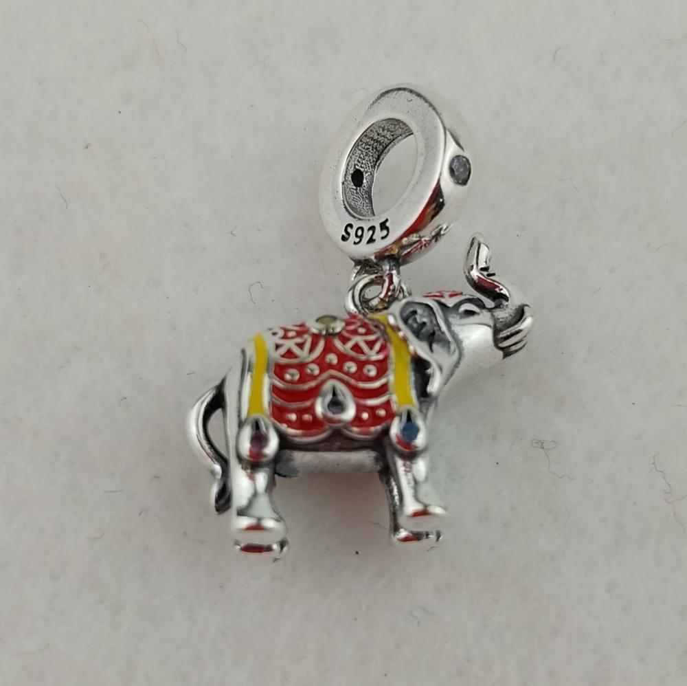 Sterling Silver Charm S925 Elephant  Bracelet Charm
